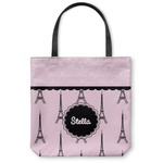 Paris & Eiffel Tower Canvas Tote Bag - Small - 13"x13" (Personalized)