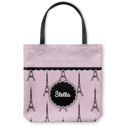 Paris & Eiffel Tower Canvas Tote Bag - Small - 13"x13" (Personalized)