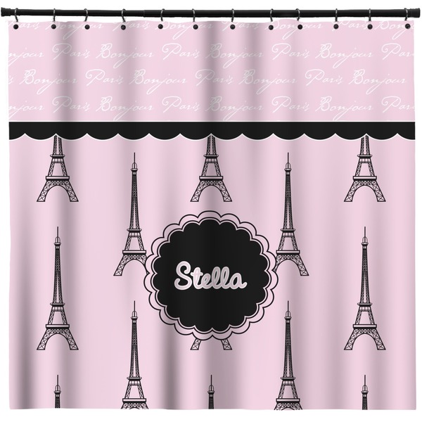 Custom Paris & Eiffel Tower Shower Curtain - Custom Size (Personalized)