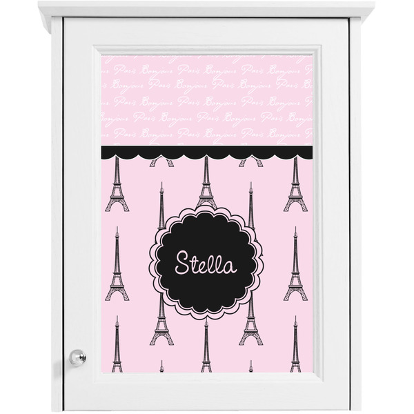 Paris & Eiffel Tower Single White Cabinet Decal
