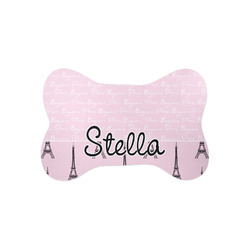 Paris & Eiffel Tower Bone Shaped Dog Food Mat (Small) (Personalized)