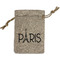 Paris & Eiffel Tower Small Burlap Gift Bag - Front