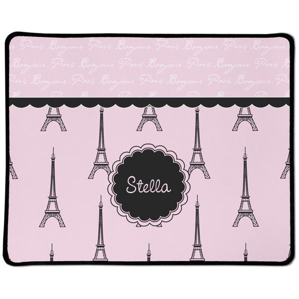 Custom Paris & Eiffel Tower Large Gaming Mouse Pad - 12.5" x 10" (Personalized)