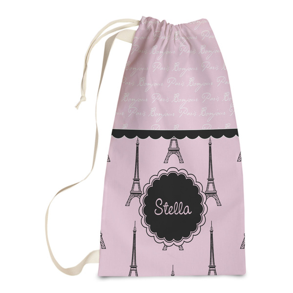Custom Paris & Eiffel Tower Laundry Bags - Small (Personalized)