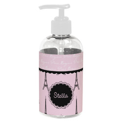 Paris & Eiffel Tower Plastic Soap / Lotion Dispenser (8 oz - Small - White) (Personalized)