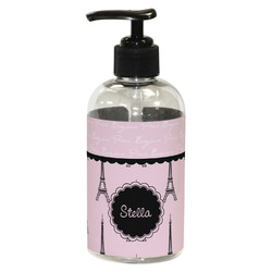 Paris & Eiffel Tower Plastic Soap / Lotion Dispenser (8 oz - Small - Black) (Personalized)