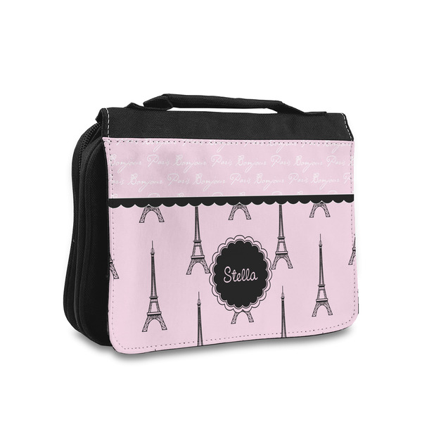 Custom Paris & Eiffel Tower Toiletry Bag - Small (Personalized)