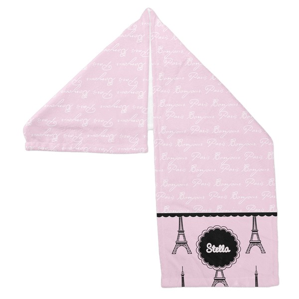 Paris & Eiffel Tower Sports Towel Folded - Both Sides Showing