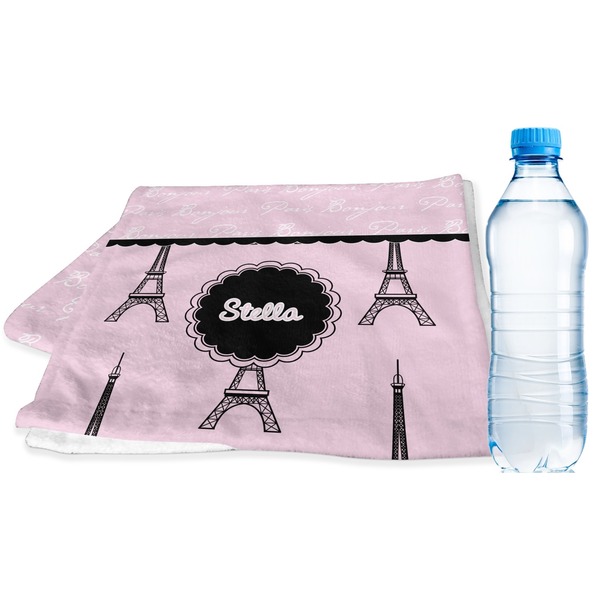 Custom Paris & Eiffel Tower Sports & Fitness Towel (Personalized)