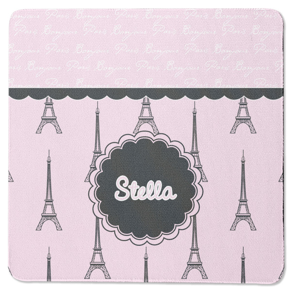 Paris & Eiffel Tower Square Coaster Rubber Back - Single