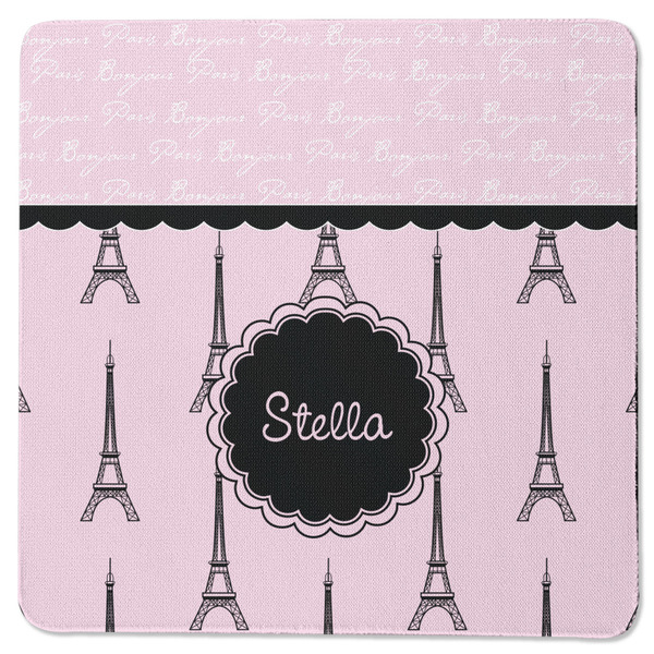 Paris & Eiffel Tower Square Coaster Rubber Back - Single