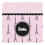 Paris & Eiffel Tower Square Decal - XLarge (Personalized)