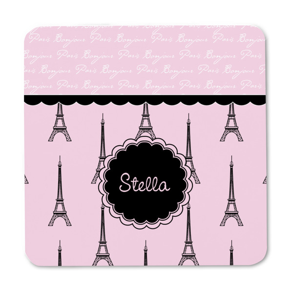 Paris & Eiffel Tower Square Fridge Magnet - FRONT