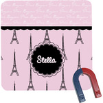 Paris & Eiffel Tower Square Fridge Magnet (Personalized)