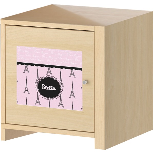 Paris & Eiffel Tower Square Wall Decal on Wooden Cabinet