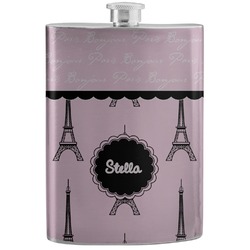 Paris & Eiffel Tower Stainless Steel Flask (Personalized)