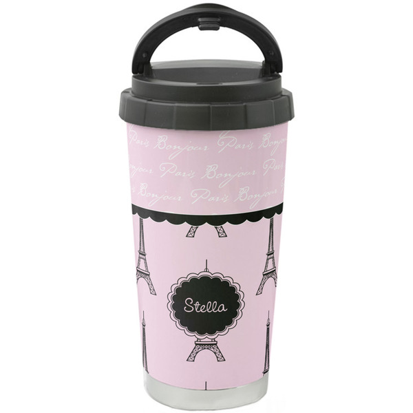 Custom Paris & Eiffel Tower Stainless Steel Coffee Tumbler (Personalized)