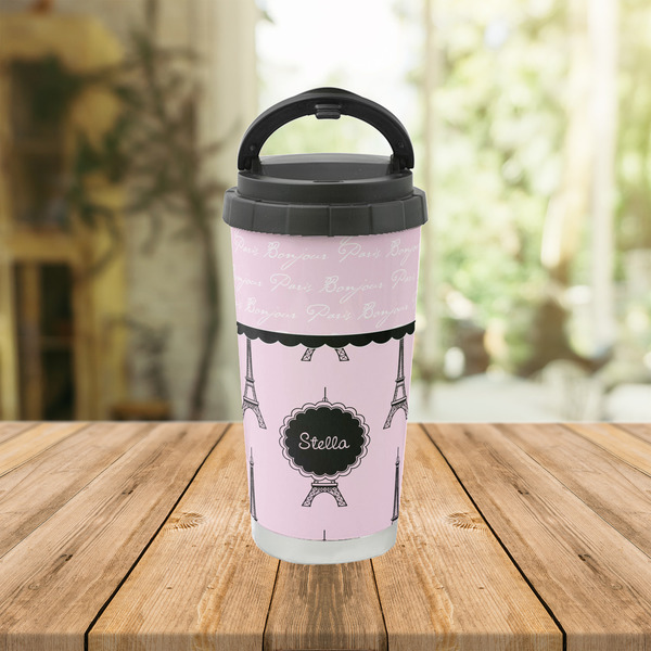 Paris & Eiffel Tower Stainless Steel Travel Cup Lifestyle