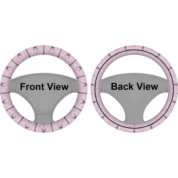 Paris & Eiffel Tower Steering Wheel Cover- Front and Back