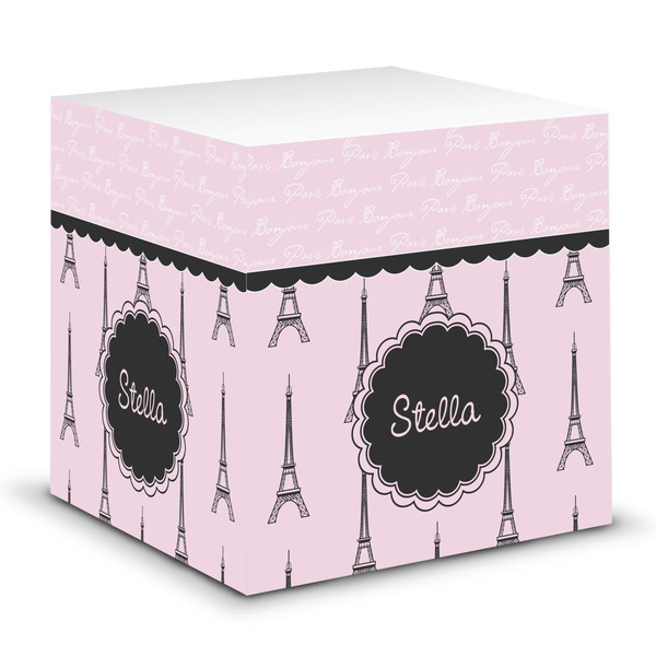 Custom Paris & Eiffel Tower Sticky Note Cube (Personalized)