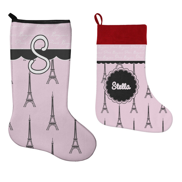 Paris & Eiffel Tower Stockings - Side by Side compare