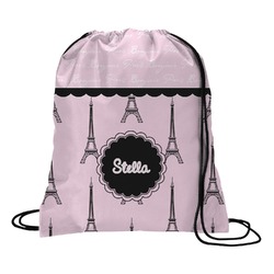Paris & Eiffel Tower Drawstring Backpack (Personalized)