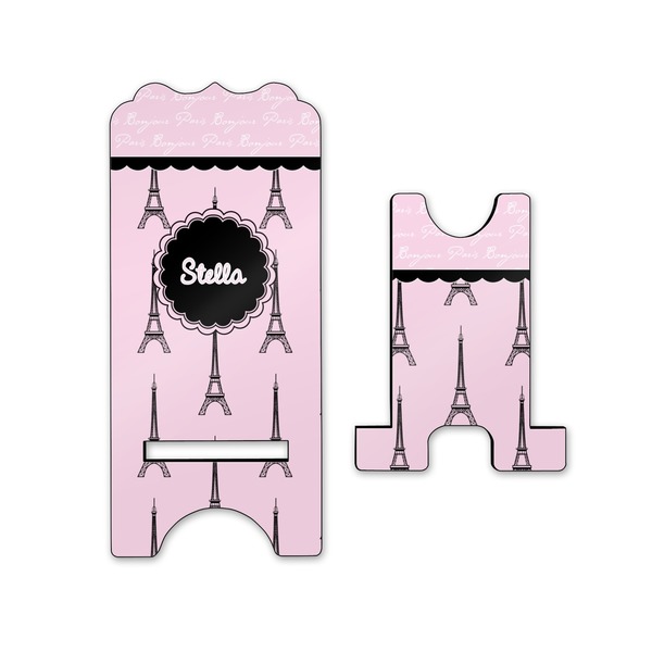 Paris & Eiffel Tower Stylized Phone Stand - Front & Back - Small