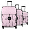 Paris & Eiffel Tower 3 Piece Luggage Set - 20" Carry On, 24" Medium Checked, 28" Large Checked (Personalized)