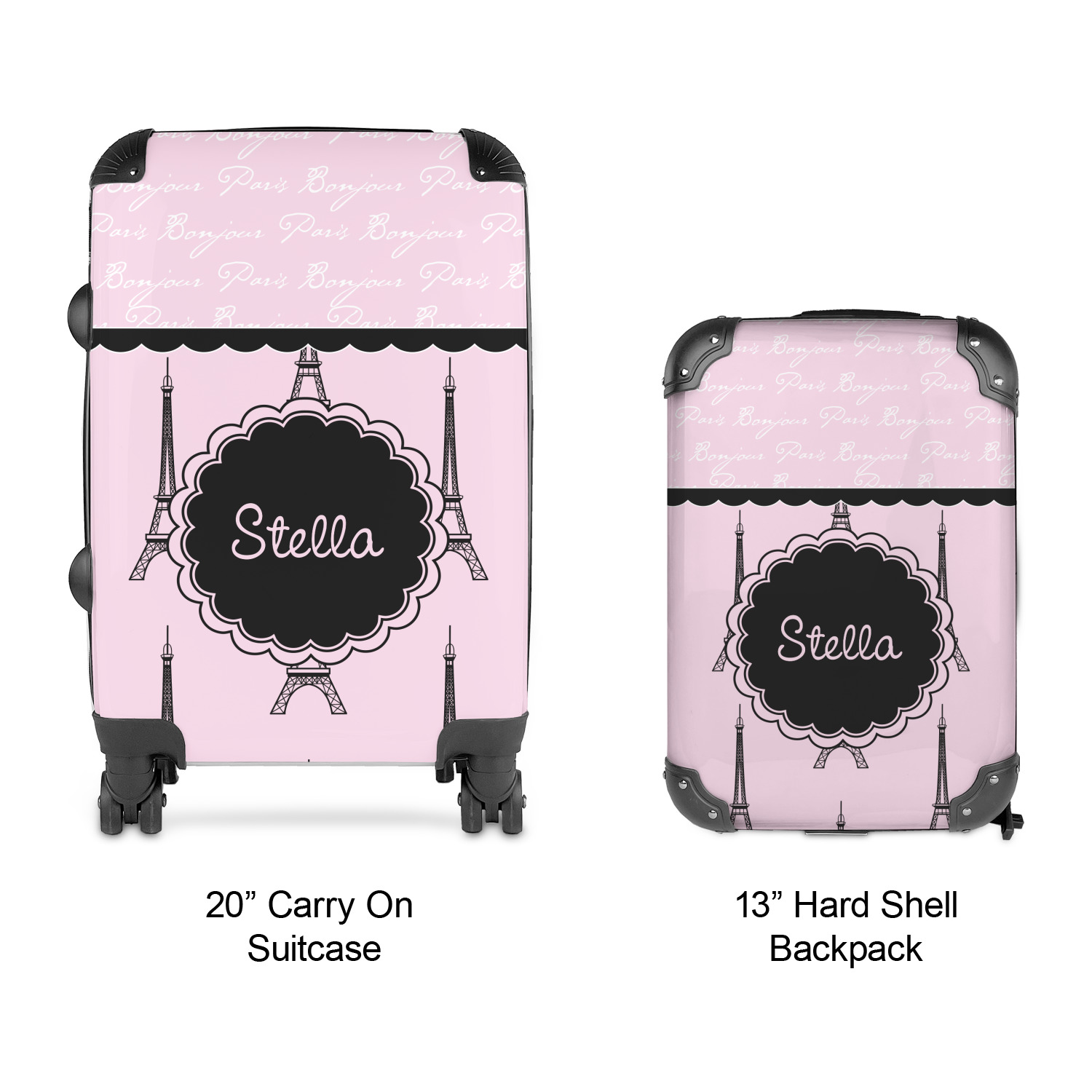 Custom Paris & Eiffel Tower Kids 2-Piece Luggage Set - Suitcase