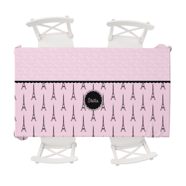 Custom Paris & Eiffel Tower Tablecloth - 58"x102" (Personalized)