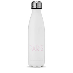 Paris & Eiffel Tower Water Bottle - 17 oz. - Stainless Steel - Full Color Printing (Personalized)