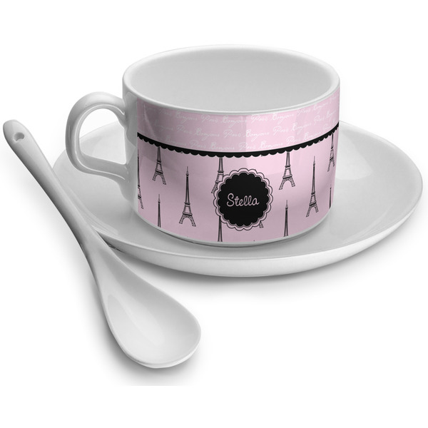 Custom Paris & Eiffel Tower Tea Cup (Personalized)