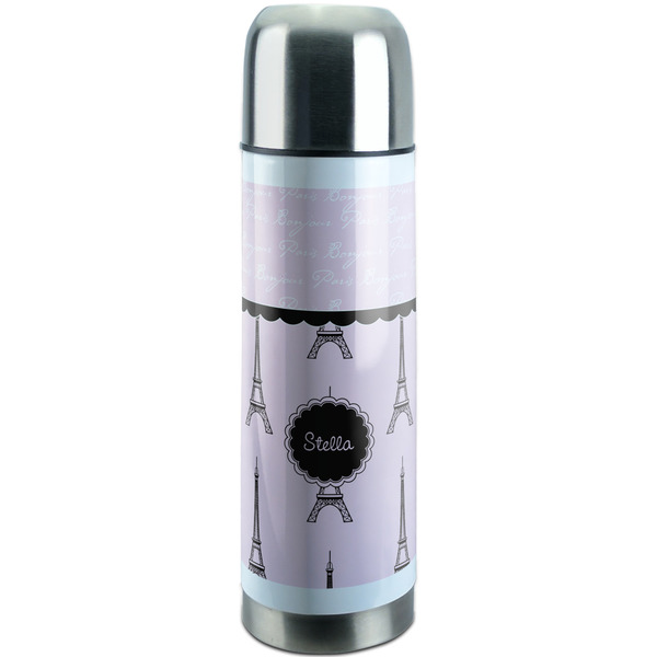 Custom Paris & Eiffel Tower Stainless Steel Thermos (Personalized)
