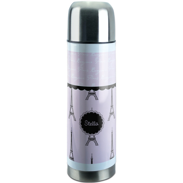 Custom Paris & Eiffel Tower Stainless Steel Thermos (Personalized)