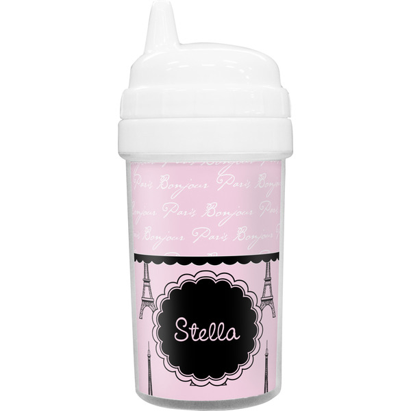 Custom Paris & Eiffel Tower Sippy Cup (Personalized)