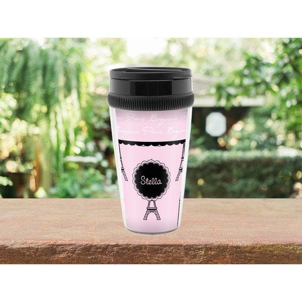 Paris & Eiffel Tower Travel Mug Lifestyle (Personalized)