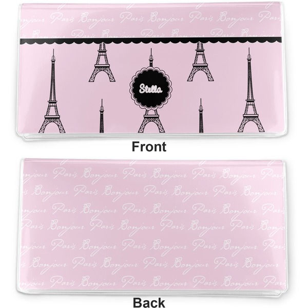 Paris & Eiffel Tower Vinyl Check Book Cover - Front and Back