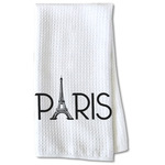 Paris & Eiffel Tower Kitchen Towel - Waffle Weave - Partial Print