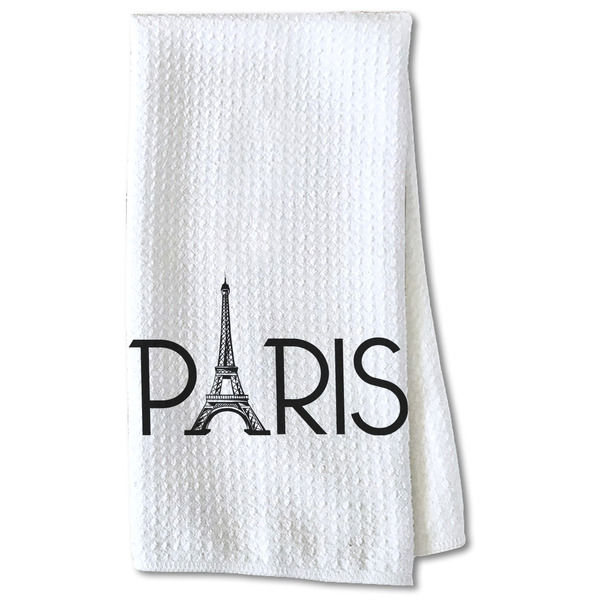 Paris & Eiffel Tower Waffle Towel - Partial Print Print Style Image