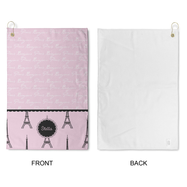 Paris & Eiffel Tower Waffle Weave Golf Towel - Approval