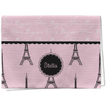 Paris & Eiffel Tower Kitchen Towel - Waffle Weave - Full Color Print (Personalized)