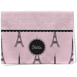 Paris & Eiffel Tower Kitchen Towel - Waffle Weave - Full Color Print (Personalized)
