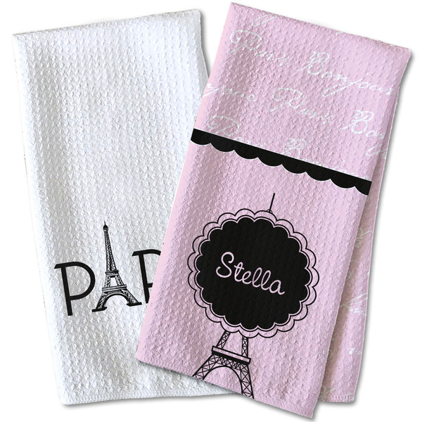 Paris & Eiffel Tower Waffle Weave Towels - Two Print Styles