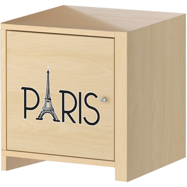 Paris & Eiffel Tower Wall Graphic on Wooden Cabinet