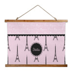 Paris & Eiffel Tower Wall Hanging Tapestry - Wide (Personalized)