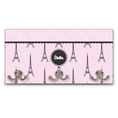 Paris & Eiffel Tower Wall Mounted Coat Rack (Personalized)