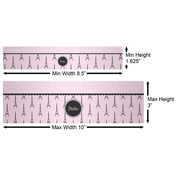Paris & Eiffel Tower Water Bottle Labels w/ Dimensions