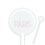 Paris & Eiffel Tower 5.5" Round Plastic Stir Sticks - White - Double Sided