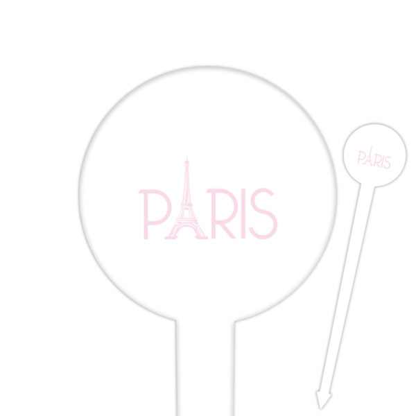 Custom Paris & Eiffel Tower Cocktail Picks - Round Plastic