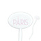 Paris & Eiffel Tower White Plastic 7" Stir Stick - Oval - Closeup